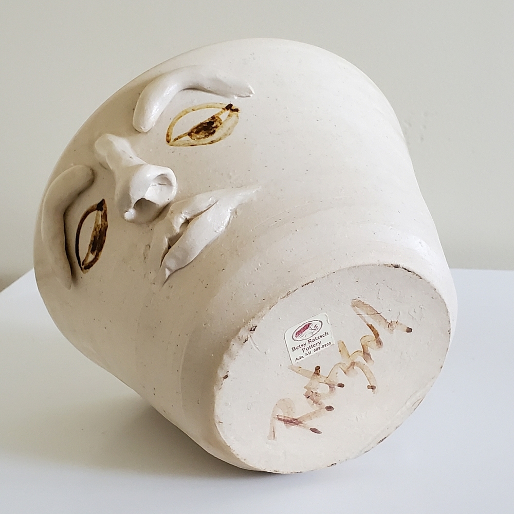 Two Faced Studio Art Bowl, Signed